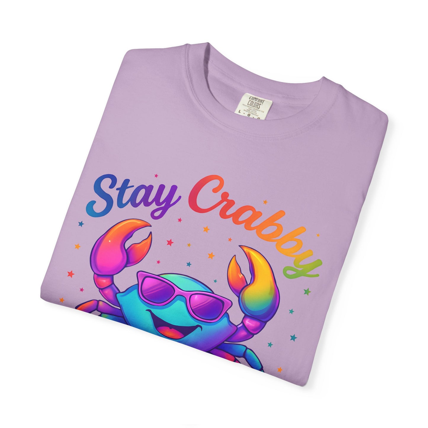 Stay Crabby Cancer – Rainbow Retro Crab