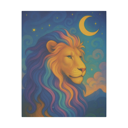 Moonlit Majesty – Luminous Lion Wall Art (Leo Inspired)