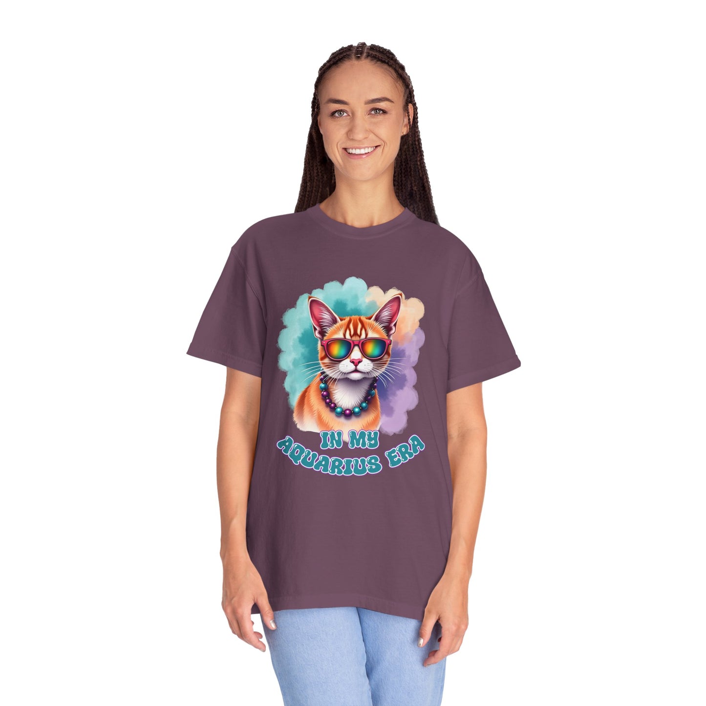 In My Aquarius Era – Rainbow Cat Vibes Tee