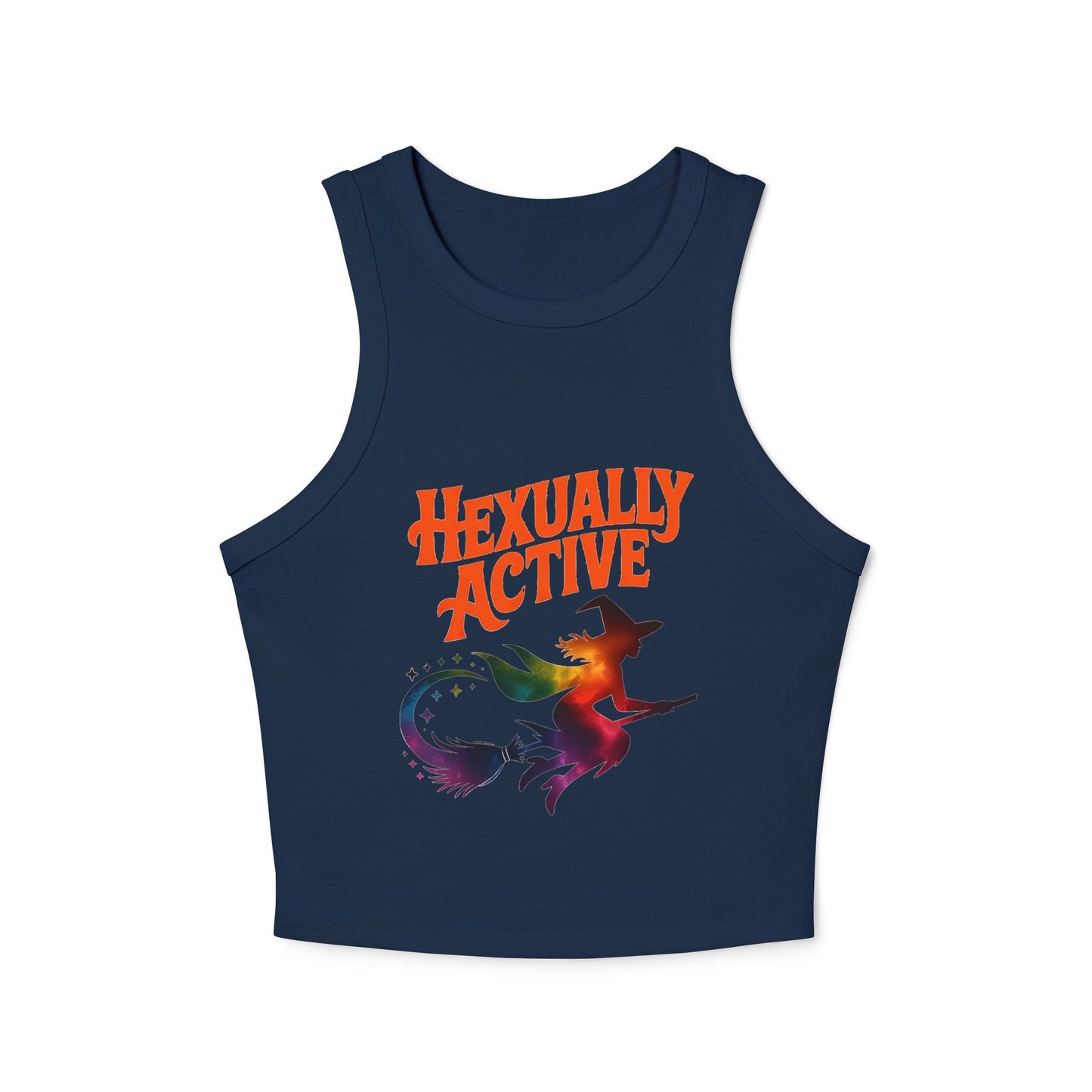 Hexually Active - Fun Witch Racerback Cropped Tank