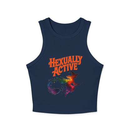 Hexually Active - Fun Witch Racerback Cropped Tank