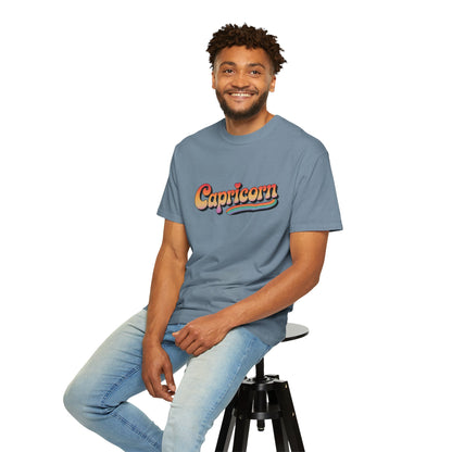Capricorn – Retro Rainbow Groovy Zodiac Tee