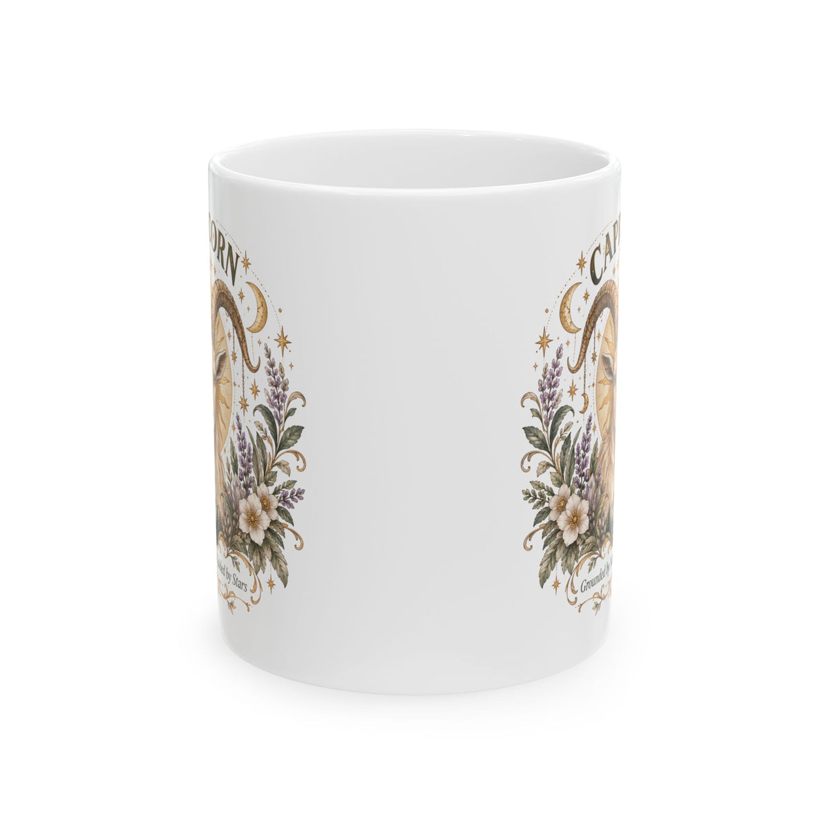 Capricorn Boho Celestial Floral Goat Mug