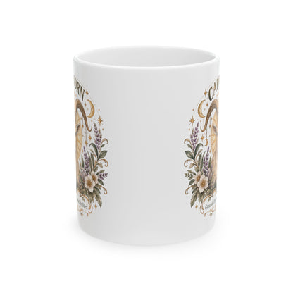 Capricorn Boho Celestial Floral Goat Mug