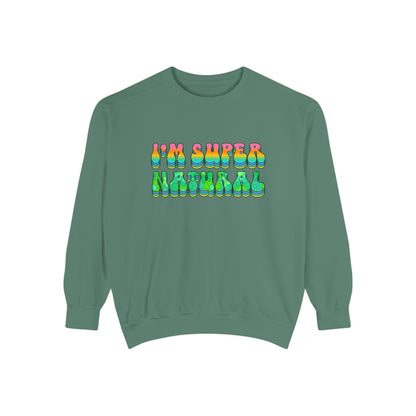 I’m Super Natural Unisex Crewneck – Empowering Retro Comfort Colors Midweight Sweatshirt