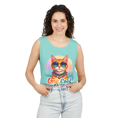 One Cool Cat – Colorful Retro Sassy Cat Tank (Unisex)