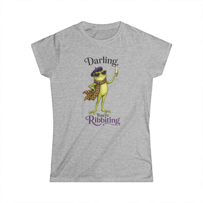 Darling, You’re Ribbiting Women’s Frog Tee | Funny Fashion Frog Affirmation Shirt | Glam Frog Graphic Tee