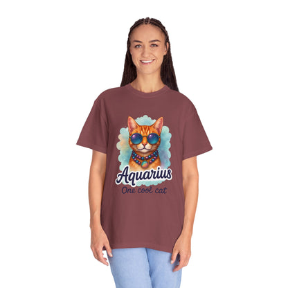 Aquarius One Cool Cat – Groovy Cosmic Kitty T-shirt