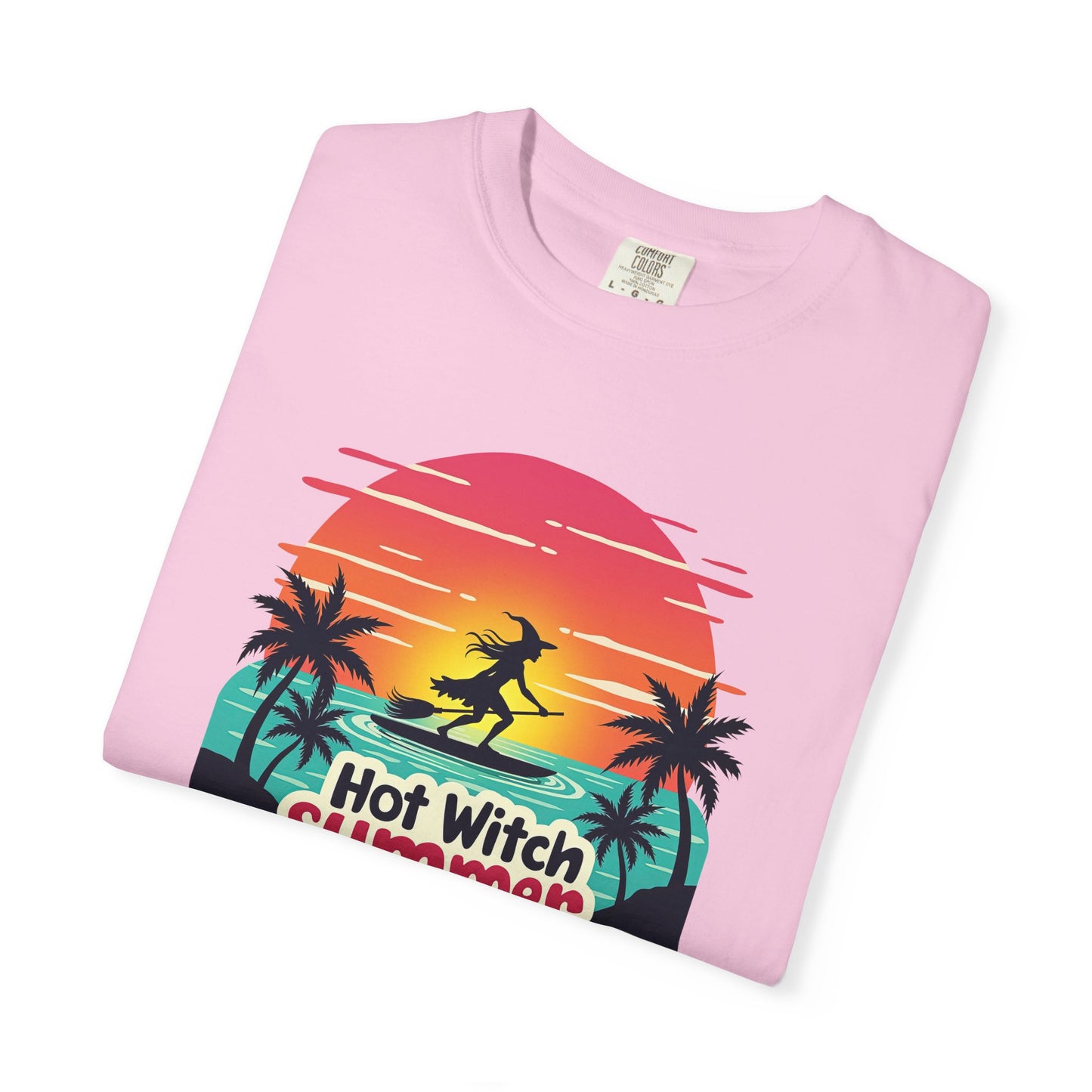Hot Witch Summer - Surfing Retro Sunset Beach Tee
