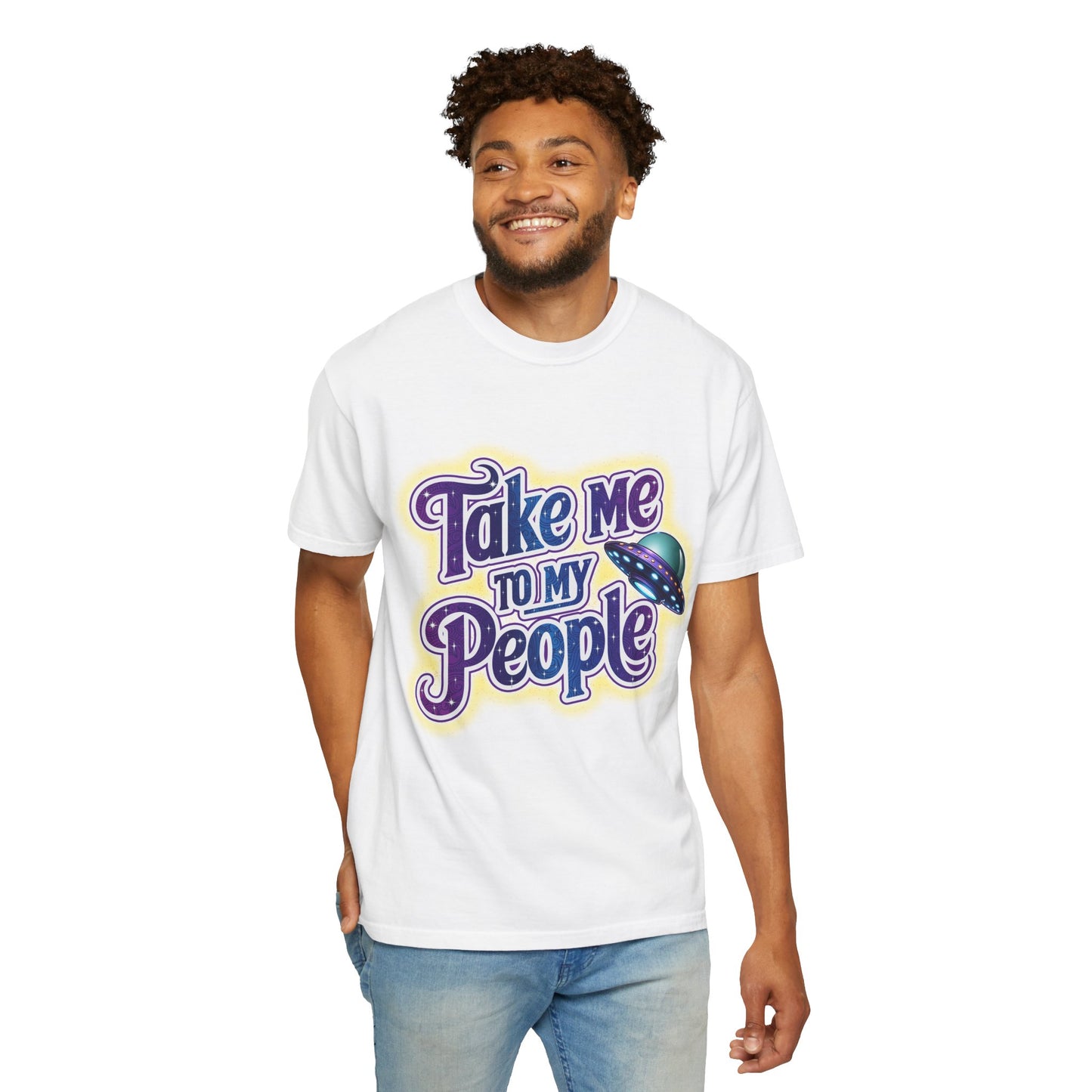 Take Me To My People Tee – Funny Retro UFO Shirt