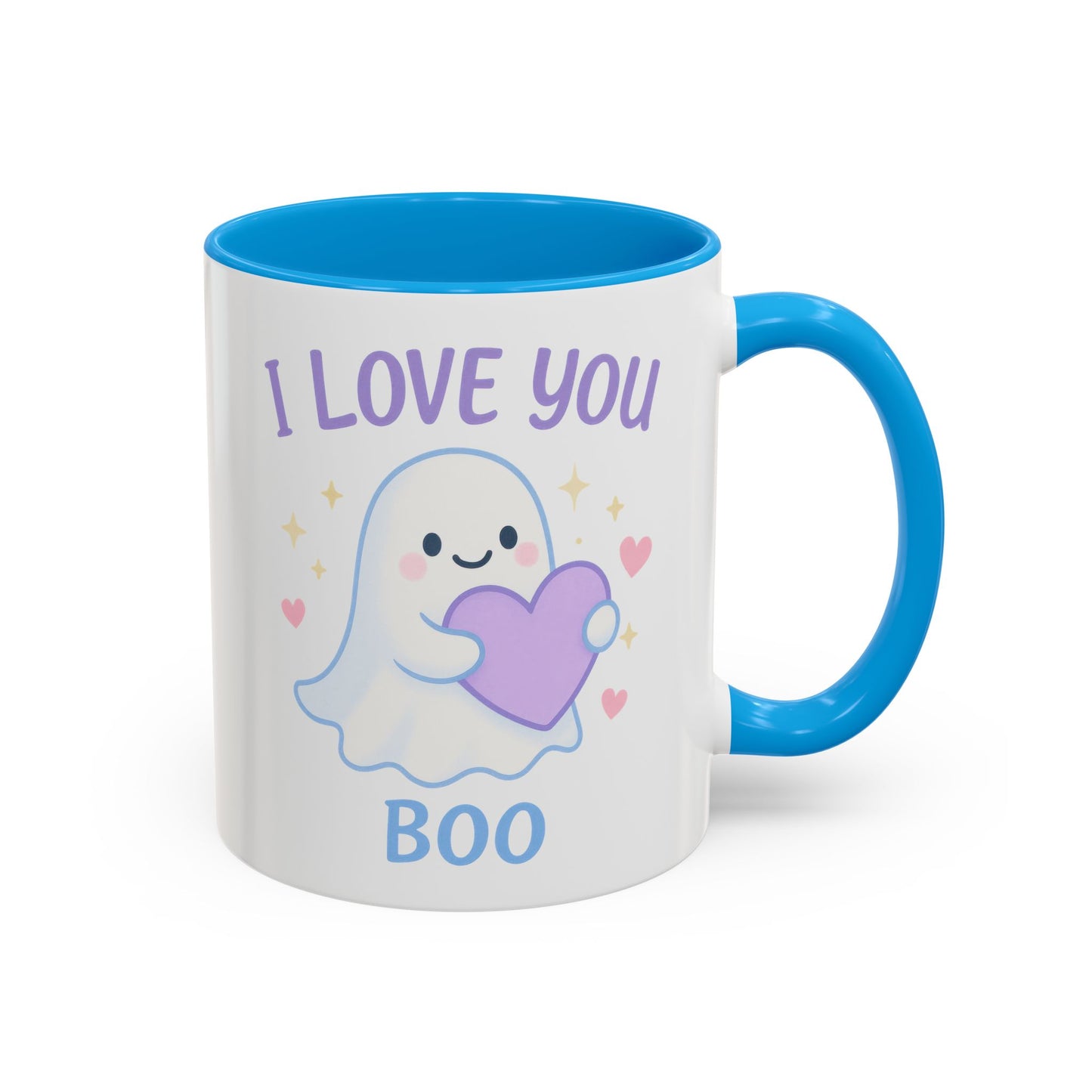 I Love You Boo – Cute Ghost Love Mug (Blue Accent 11oz & 15oz)