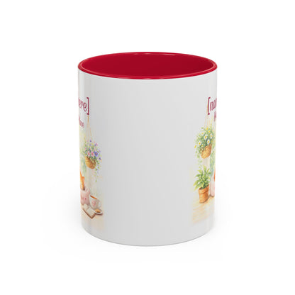 Personalized Name Cat Mug - Custom "Happy Place" Ceramic Mug for Cat Lovers