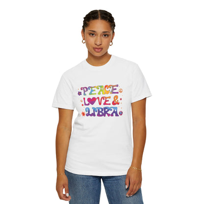 Peace Love & Libra – Groovy 70s-Inspired Zodiac Tee