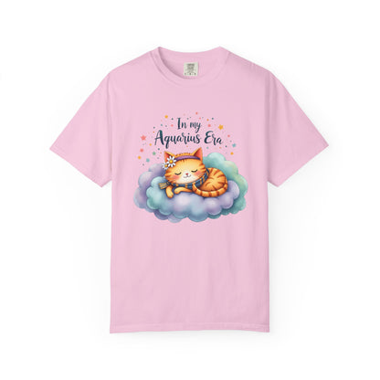 In My Aquarius Era Tee – Colorful Zodiac Cat Shirt