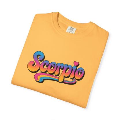 Scorpio Retro Groovy Tee – Multicolor Zodiac Shirt