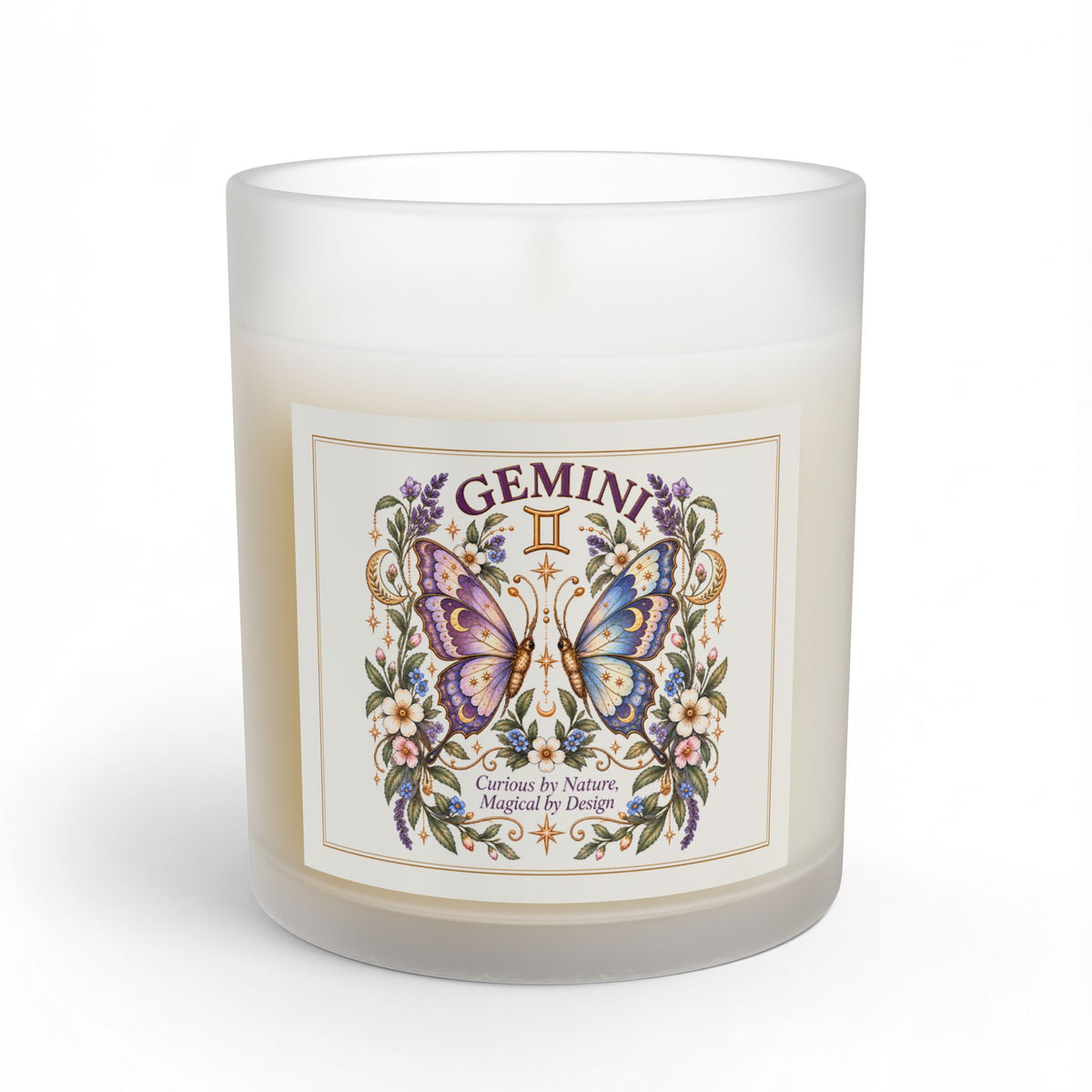 Gemini Butterfly Zodiac Astrology Candle 11oz