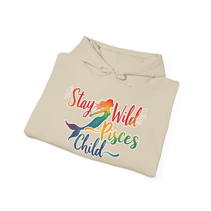 Stay Wild Pisces Child Hoodie | Rainbow Mermaid Astrology Sweatshirt | Cozy Zodiac Gift for Dreamers | Water Sign Starry Pullover | Mystical Pisces Apparel