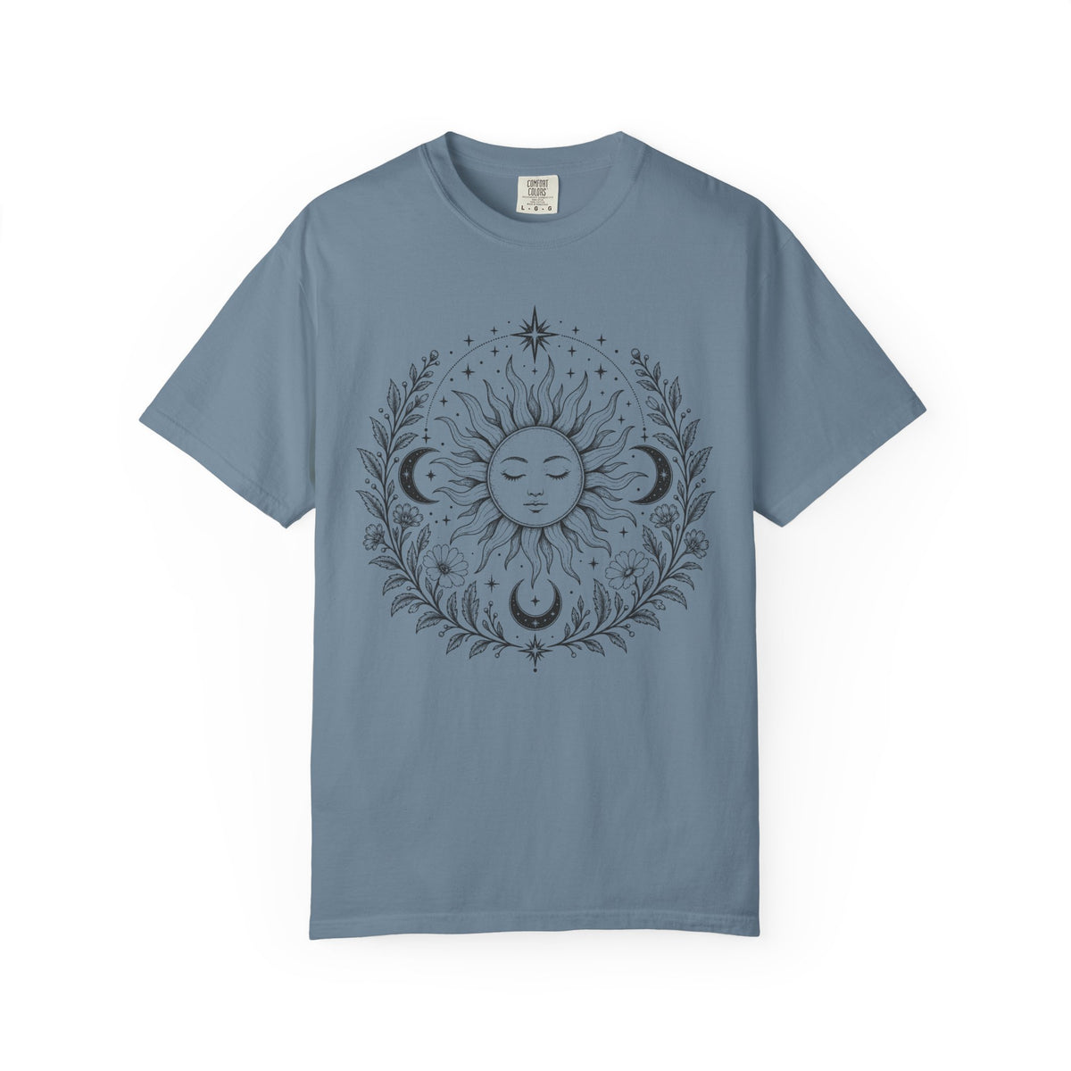 Boho Spiritual Sun and Floral Hippie Unisex T-Shirt
