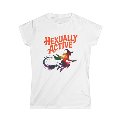 Hexually Active Women’s Softstyle Tee – Funny Magical Witch Shirt