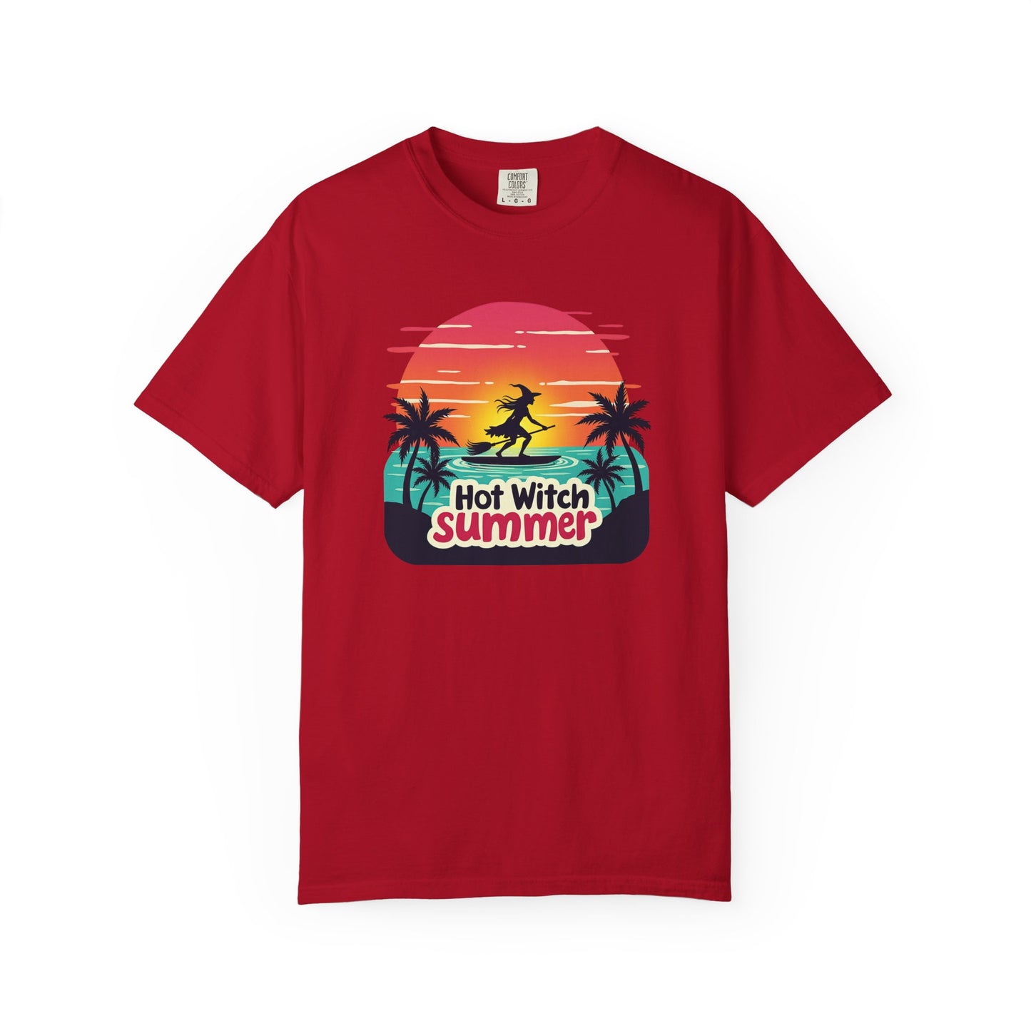 Hot Witch Summer - Surfing Retro Sunset Beach Tee