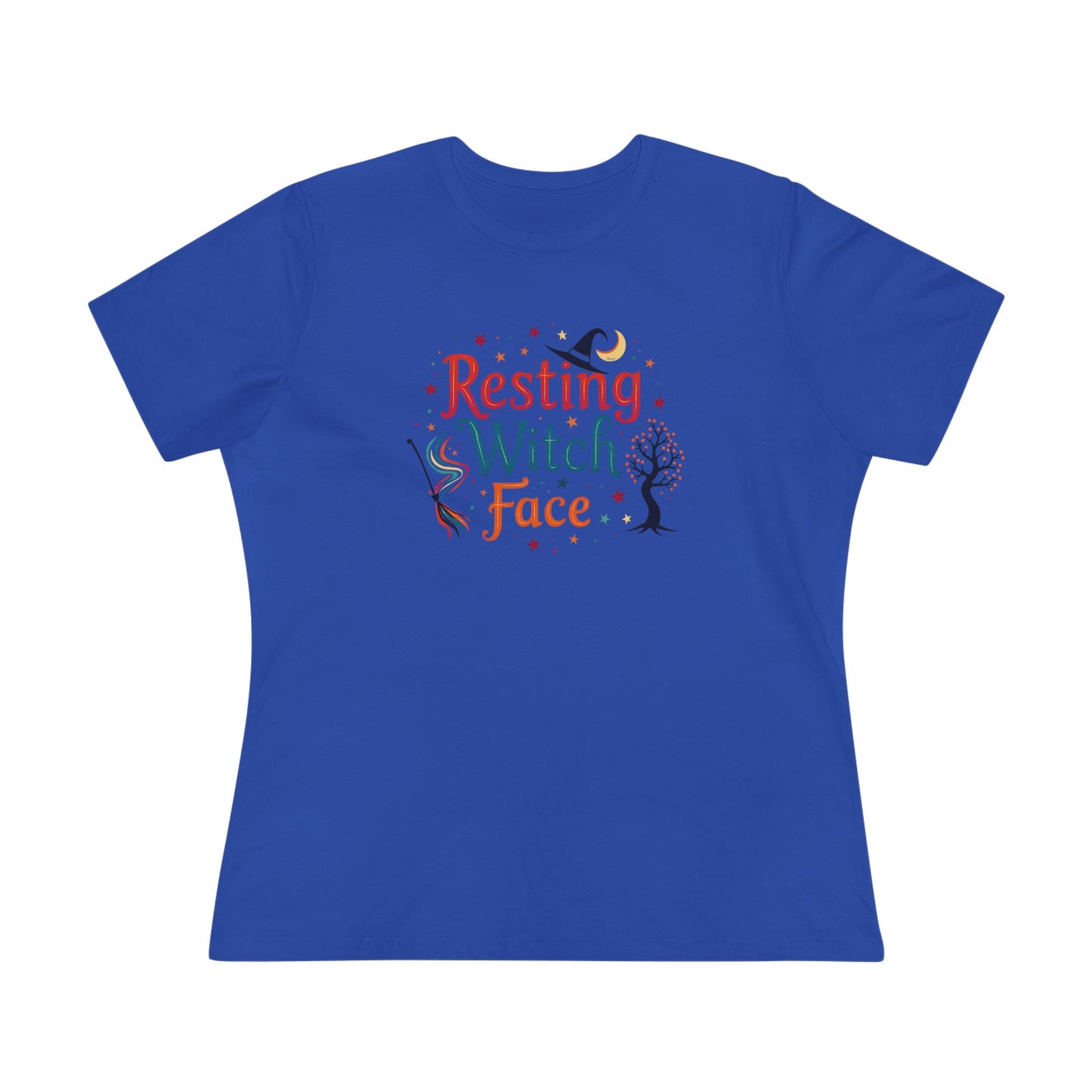 Resting Witch Face Women’s Relaxed Tee – Funny Magical Colorful Shirt