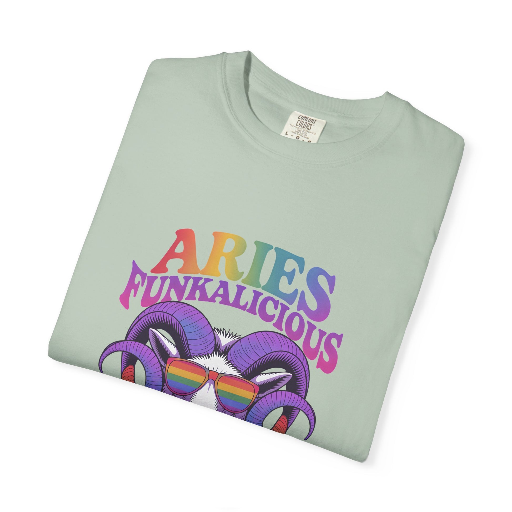 Aries Funkalicious – Rainbow Retro Ram Zodiac Tee