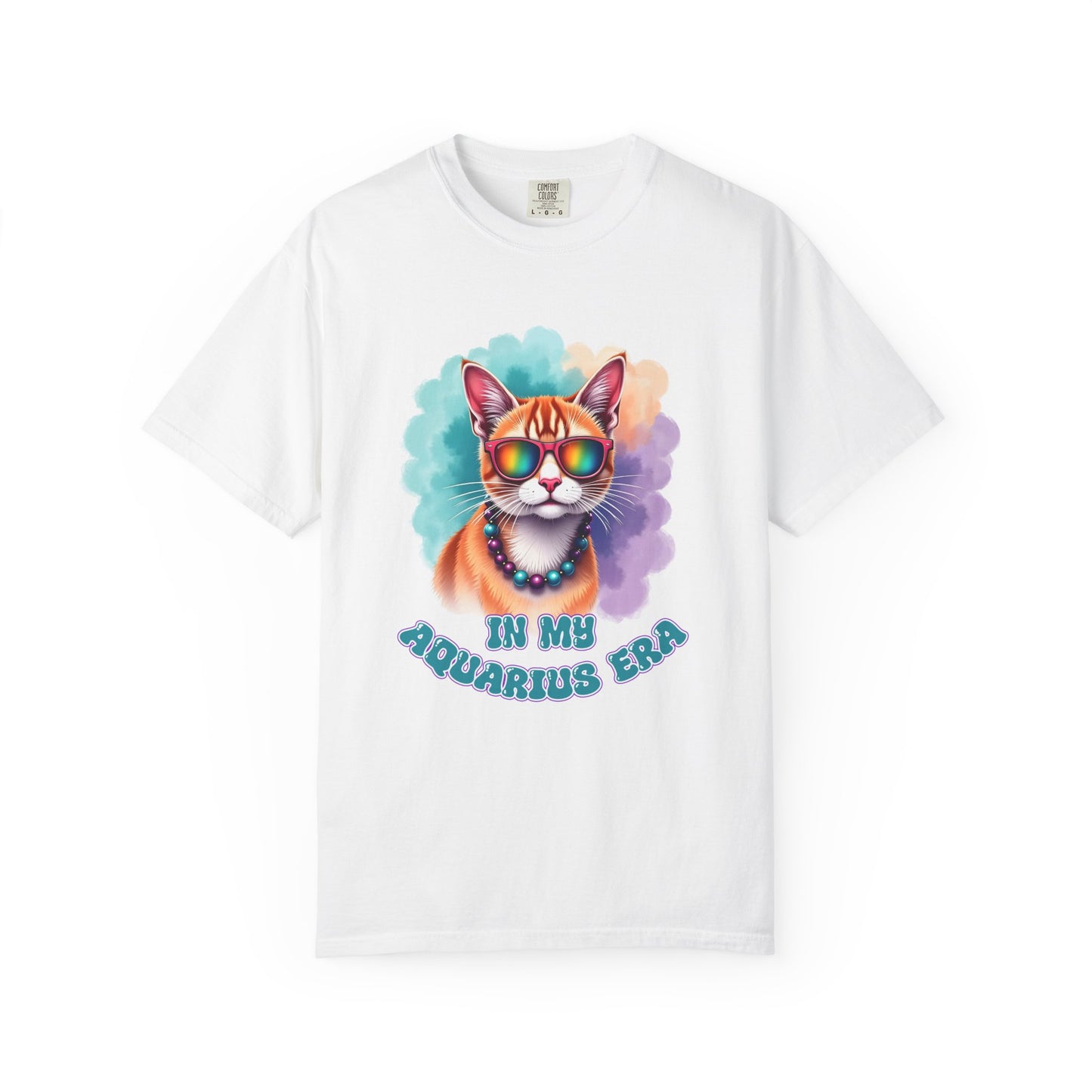 In My Aquarius Era – Rainbow Cat Vibes Tee