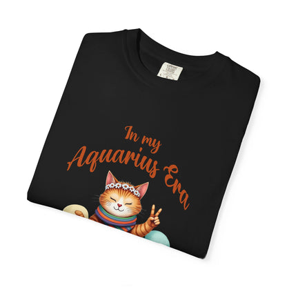 In My Aquarius Era Tee – Colorful Funny Zodiac Cat Shirt