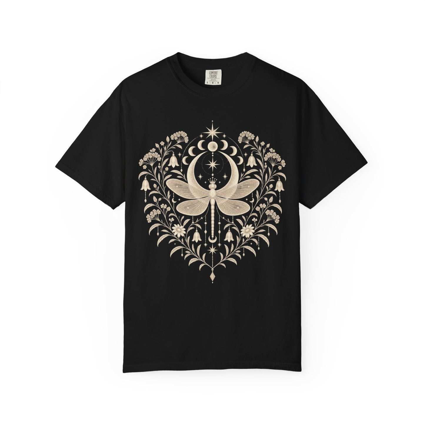 Boho Moon & Floral Mystic Dragonfly T-Shirt