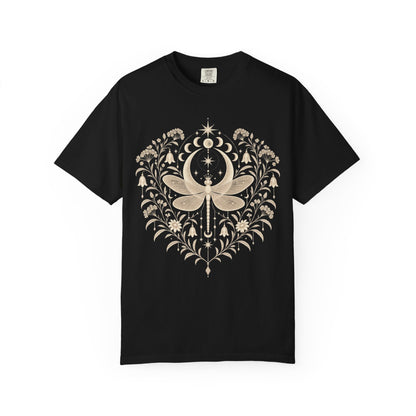 Boho Moon & Floral Mystic Dragonfly T-Shirt