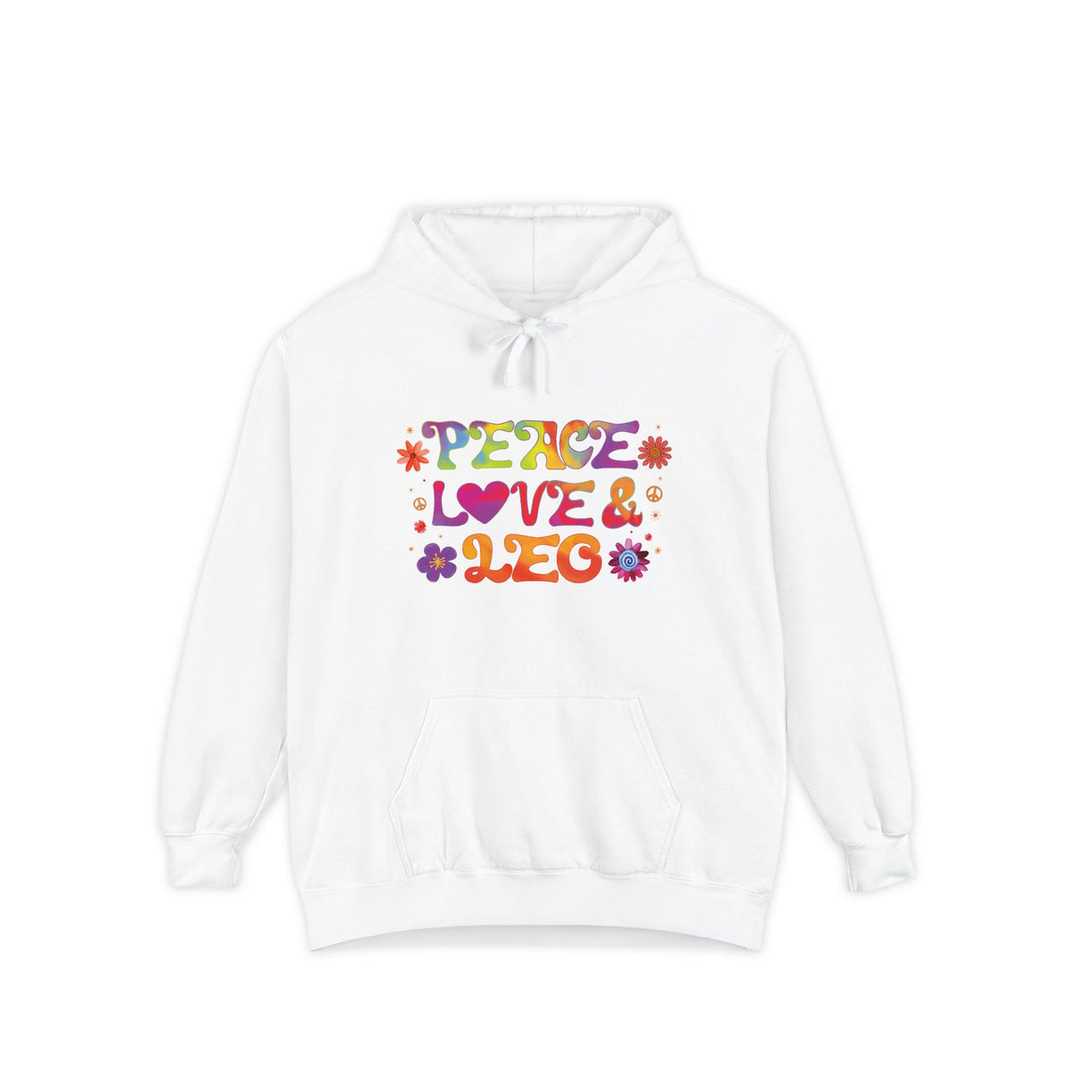 Peace Love & Leo Unisex Hoodie – Groovy Retro Comfort Colors Midweight Hoodie