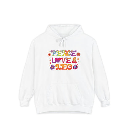 Peace Love & Leo Unisex Hoodie – Groovy Retro Comfort Colors Midweight Hoodie