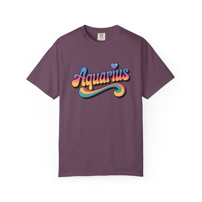 Aquarius – Retro Groovy Zodiac Tee