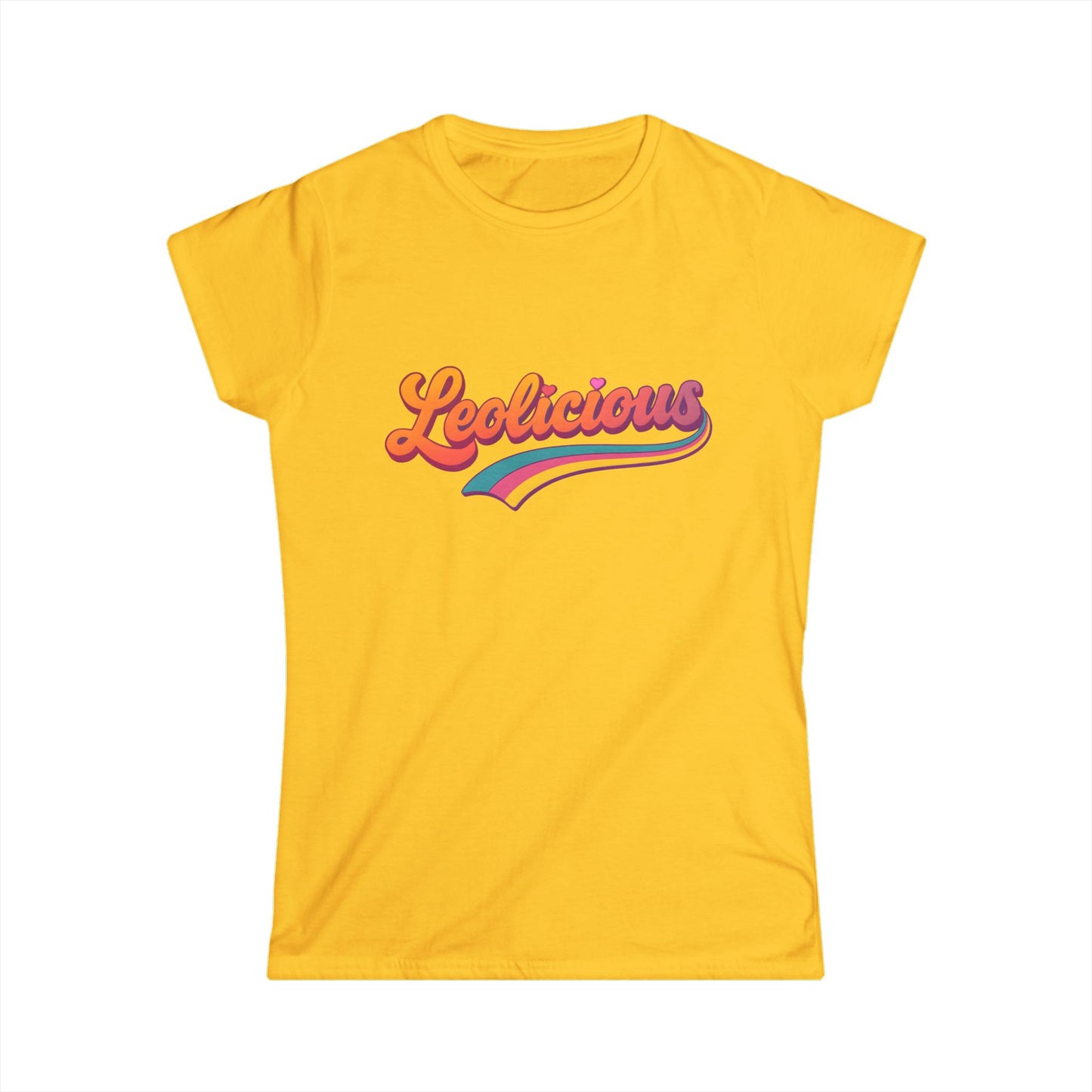 Leolicious Women’s Softstyle Tee – Empowering Retro Zodiac Colorful Shirt