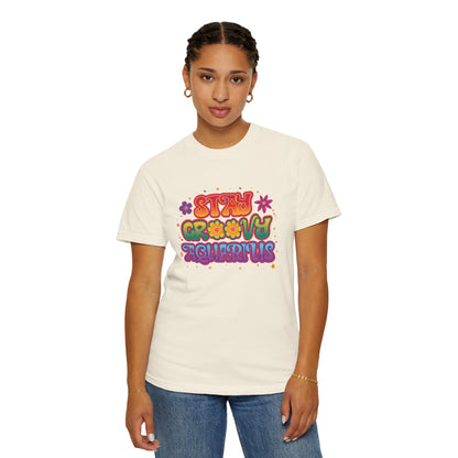 Stay Groovy Aquarius – Retro Flower Power Tee