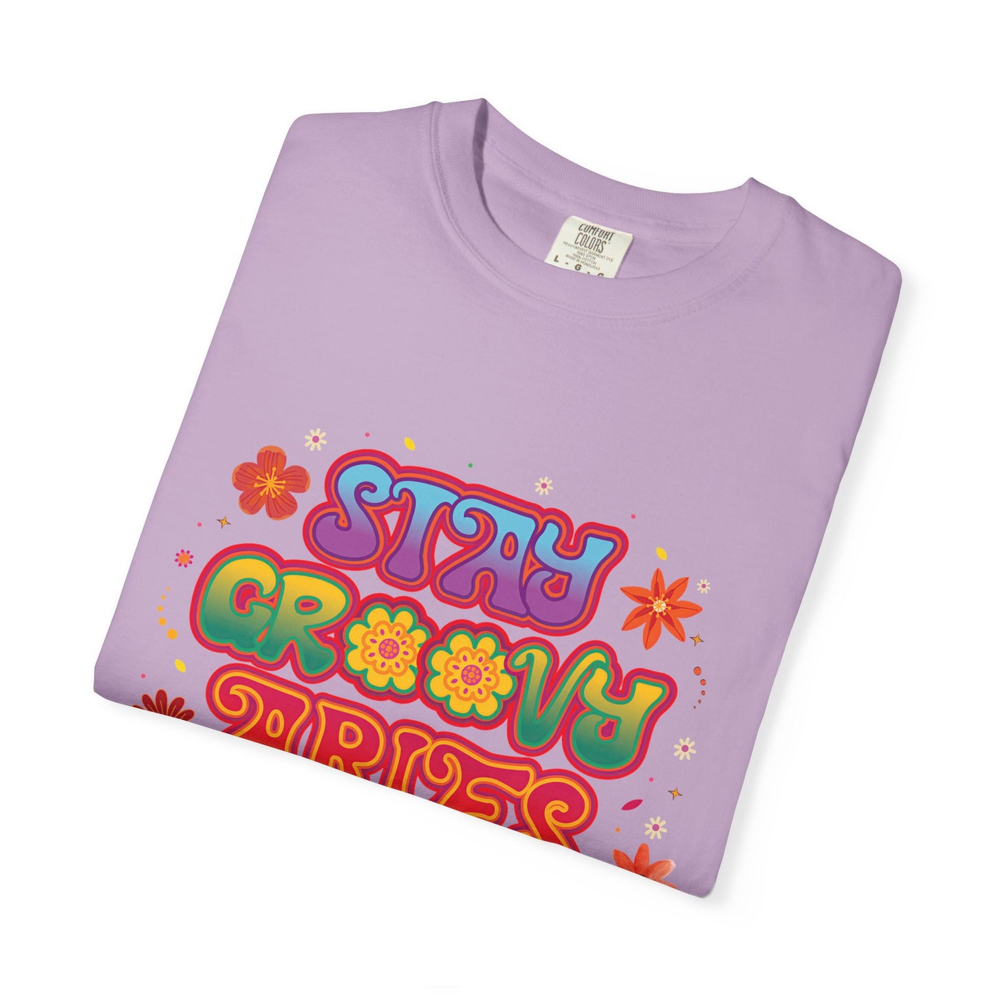 Stay Groovy Aries Tee – Colorful Retro Zodiac Shirt, 70s Flower Power Style