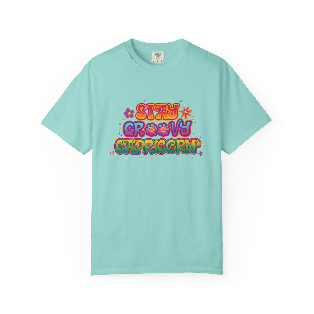 Stay Groovy Capricorn – Retro Flower Power Zodiac Tee