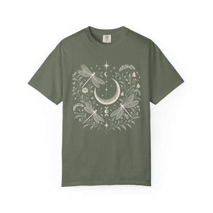 Moon and Dragonflies Boho Unisex Shirt