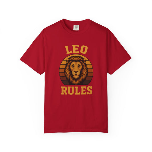 Leo Rules – Vintage Sunset Zodiac Tee