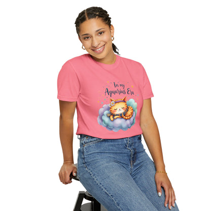 In My Aquarius Era Tee – Colorful Zodiac Cat Shirt