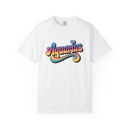 Aquarius – Retro Groovy Zodiac Tee