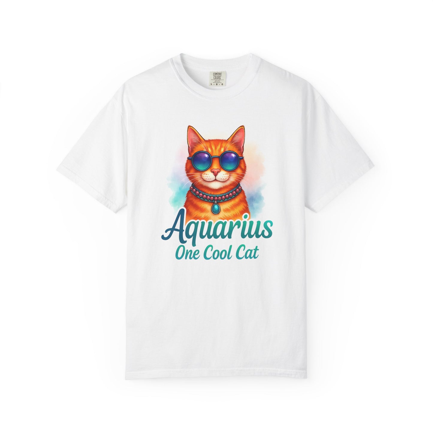 Aquarius One Cool Cat – Zodiac Kitty Vibes Tee