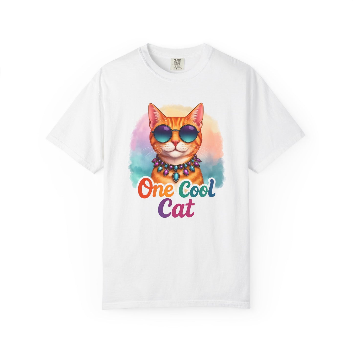 One Cool Cat  -  Funny Retro Groovy Cat Lover Tee