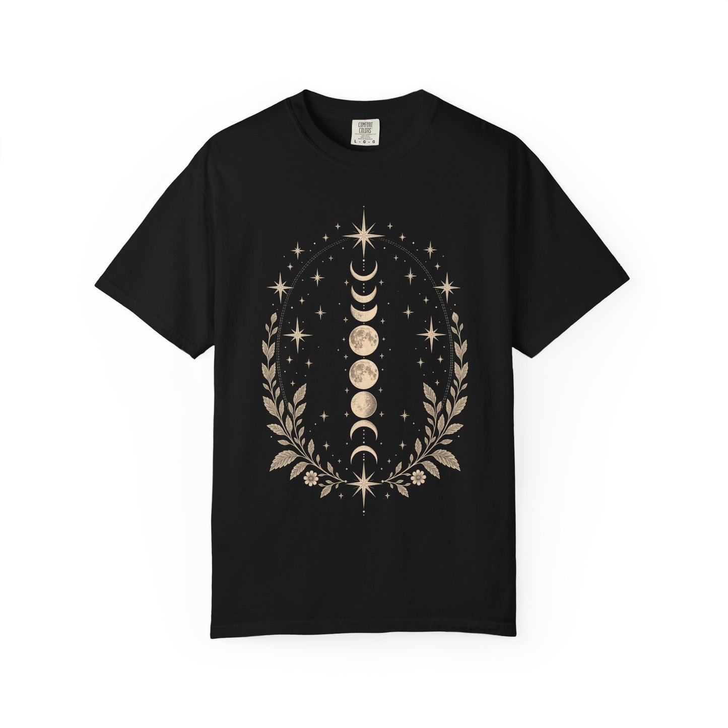 Vintage Celestial Crescent Moon and Stars T-Shirt
