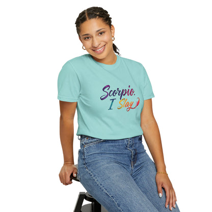 Scorpio I Slay Multicolor Tee – Wicked and Vibrant Zodiac Shirt