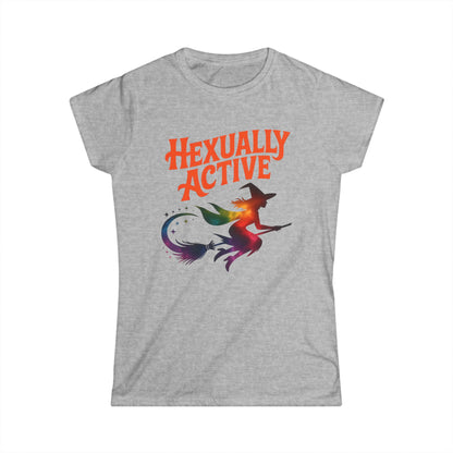 Hexually Active Women’s Softstyle Tee – Funny Magical Witch Shirt
