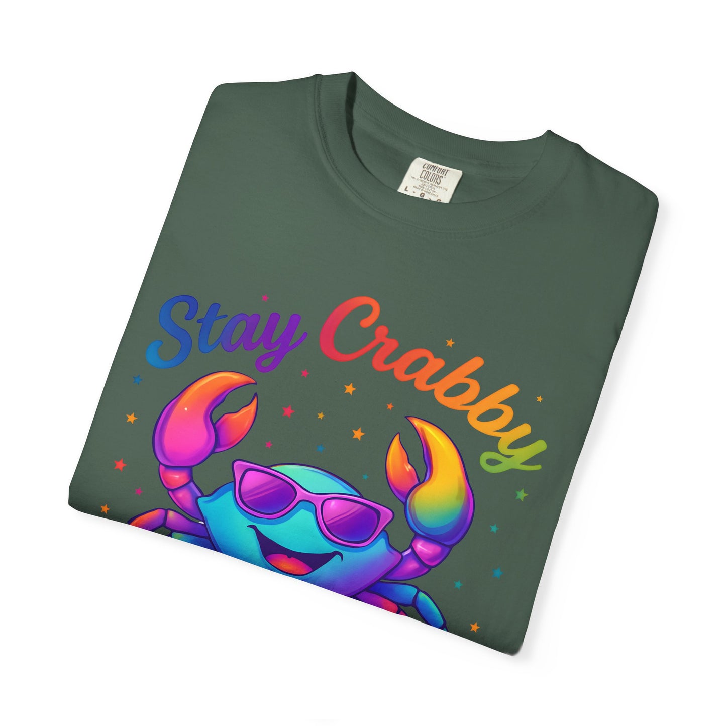 Stay Crabby Cancer – Rainbow Retro Crab