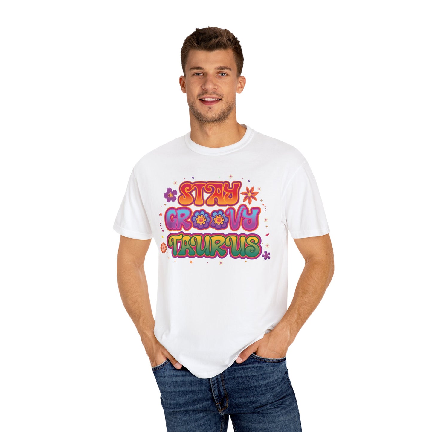 Stay Groovy Taurus  -  Vintage Retro Groovy Astrology Tee