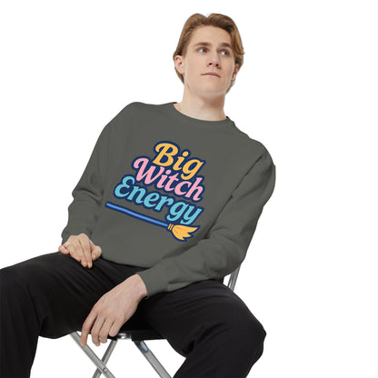 Big Witch Energy Sweatshirt – Colorful Pastel Broom Pullover