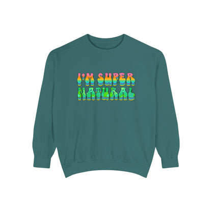 I’m Super Natural Unisex Crewneck – Empowering Retro Comfort Colors Midweight Sweatshirt